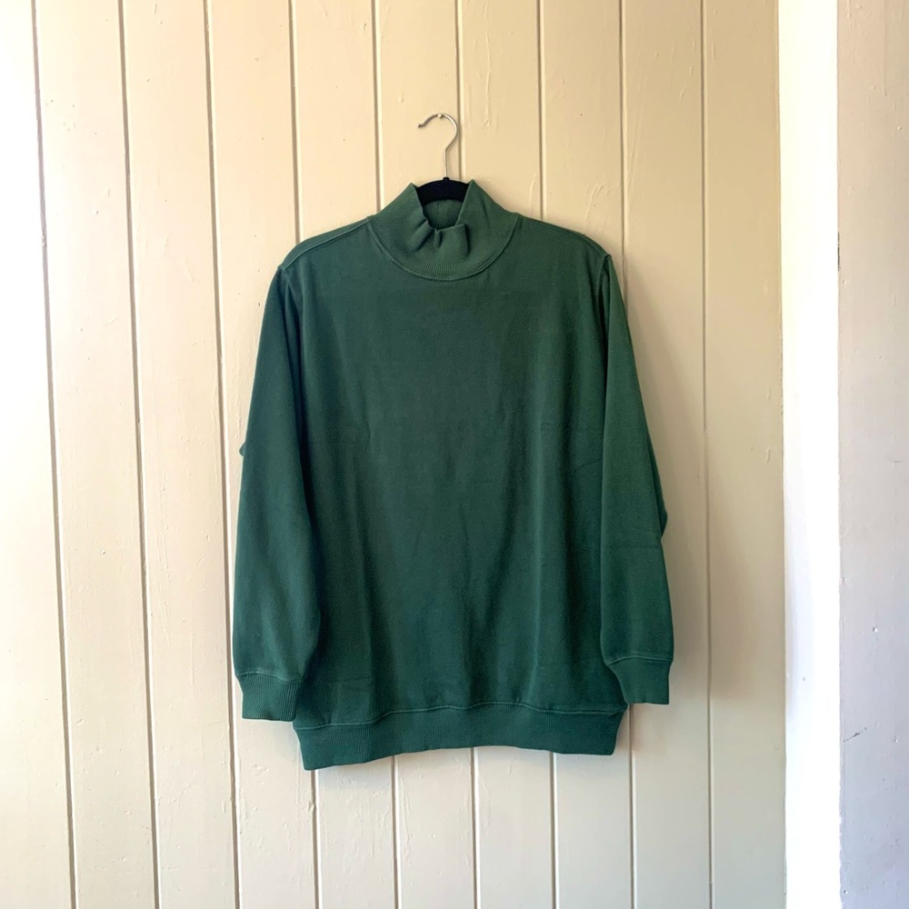 Aerie The Sweat Everyday Cozy Mock Neck Sweatshirt in Green Size XS NWT